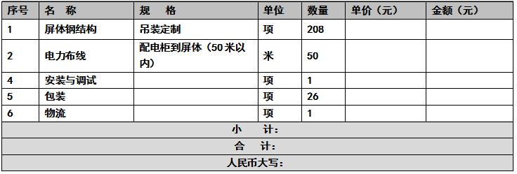 led顯示屏施工報價明細，led顯示屏報價明細，led顯示屏安裝報價明細，led顯示屏價格明細